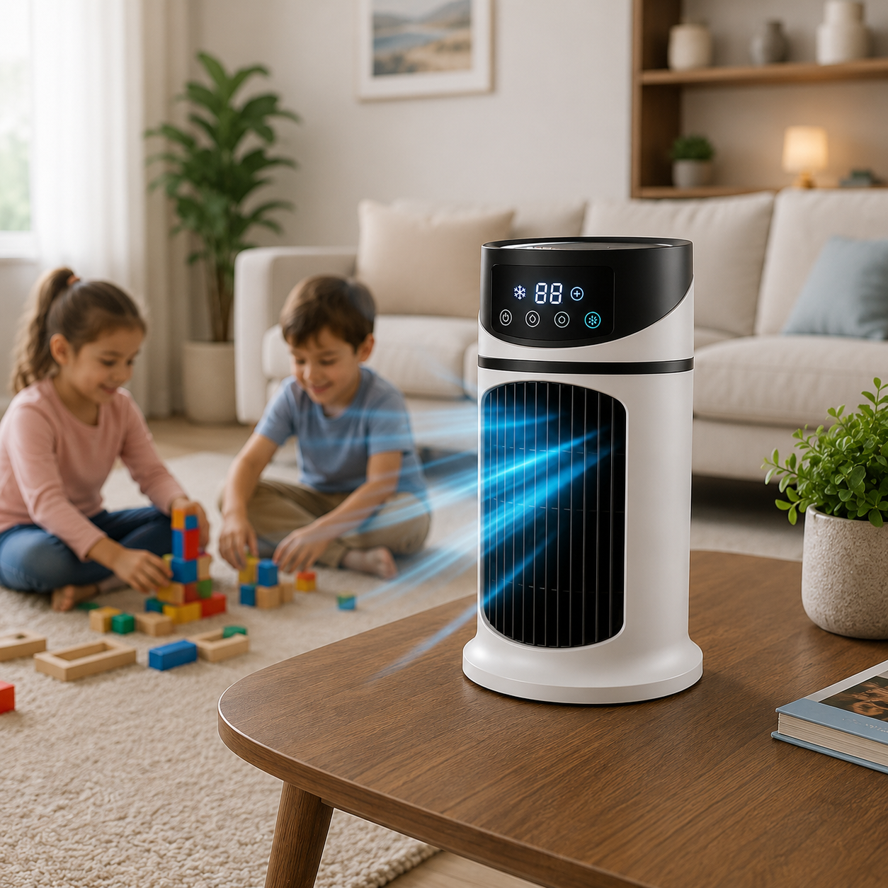 Portable Air Cooler with Digital LED Display & Remote Control