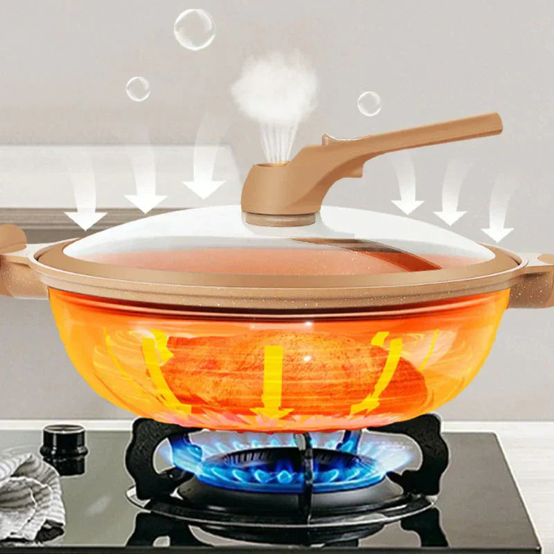 CookCraft - Non-stick wok with advanced heat distribution and steam basket