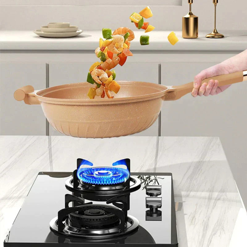 CookCraft - Non-stick wok with advanced heat distribution and steam basket