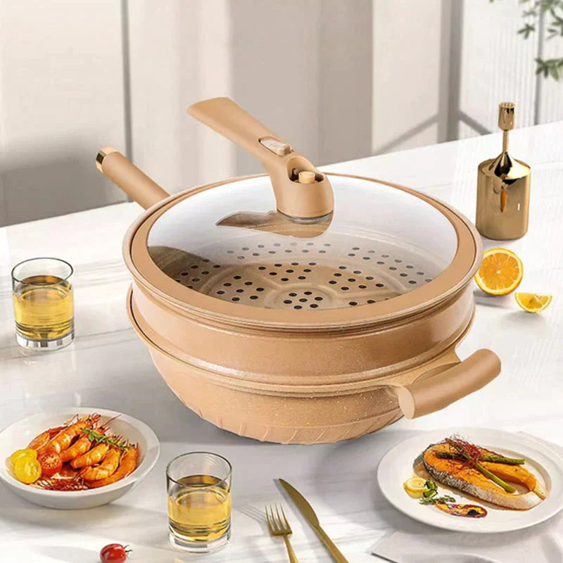 CookCraft - Non-stick wok with advanced heat distribution and steam basket