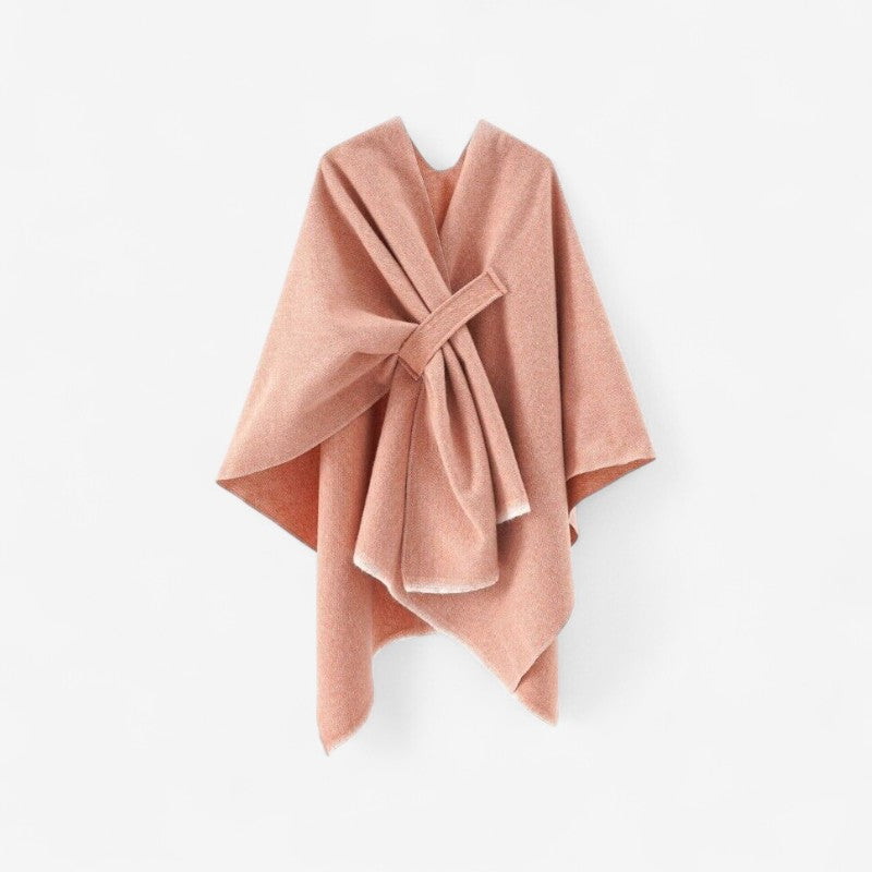 Jessica - Poncho avec enroulement aux épaules et franges