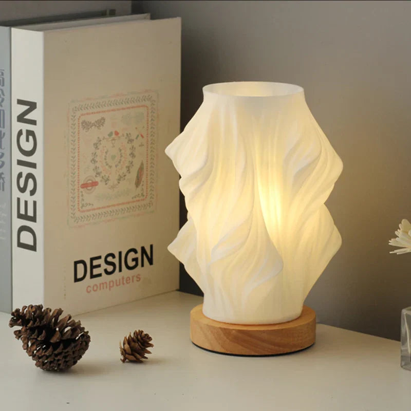 GlowWave – Lampă de masă modernă cu model valuri pentru iluminare ambientală confortabilă