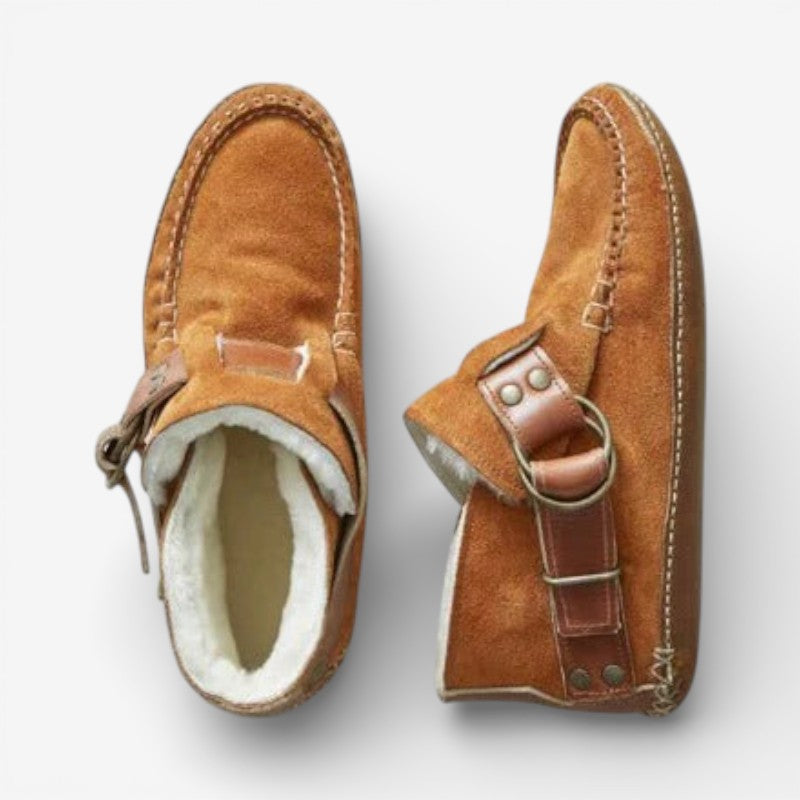 Everly – Non-Slip Printed Ankle Boots with Buckle