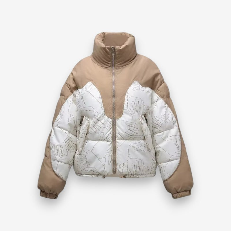 Olivia – Giacca stampata a maniche lunghe con cerniera e tasche