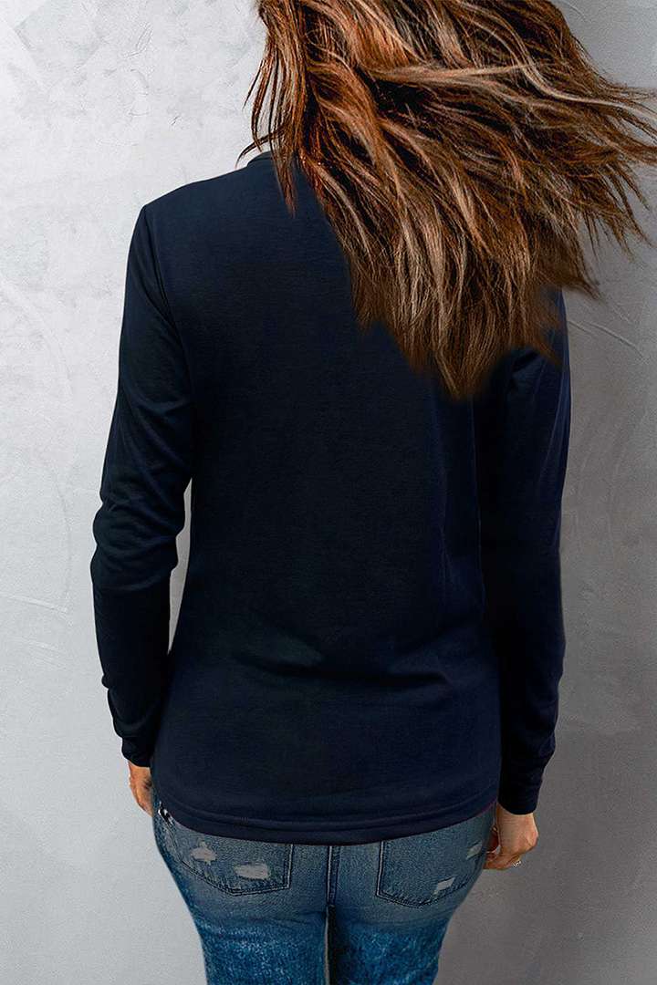 Julia – Top tendance à manches longues avec détail à boutons et poche poitrine