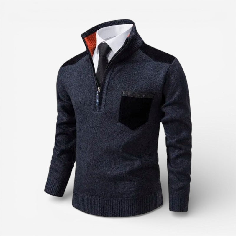 Mark - Long sleeve sweater with half zipper