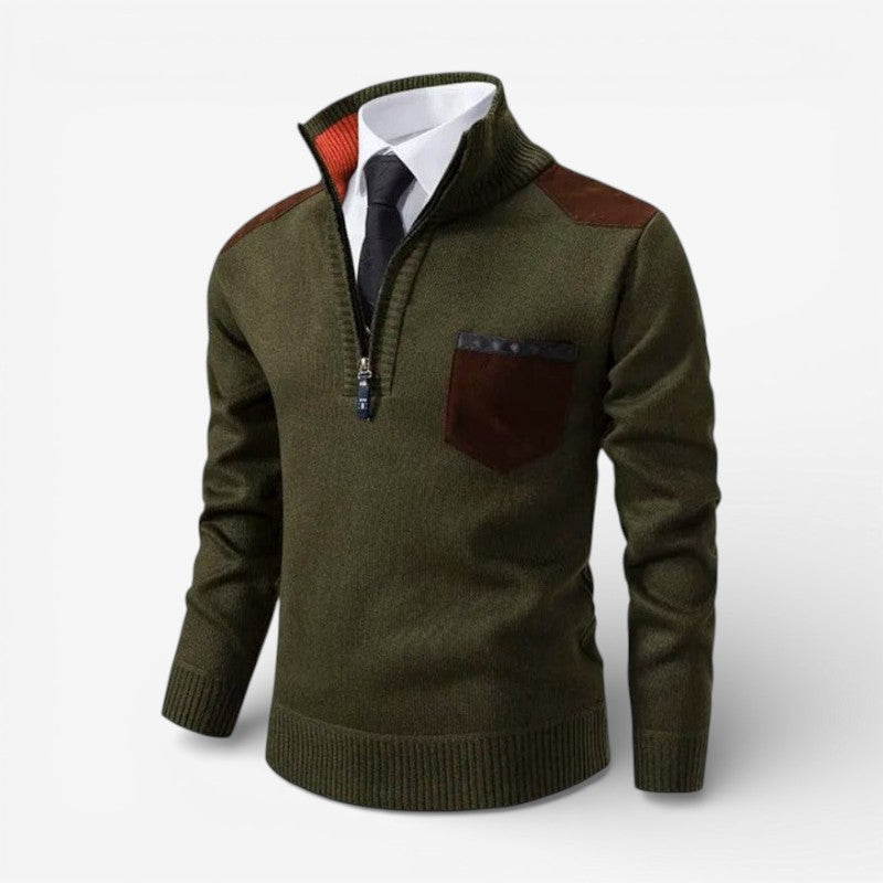 Mark - Long sleeve sweater with half zipper