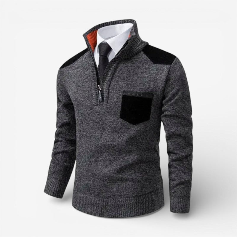 Mark - Long sleeve sweater with half zipper