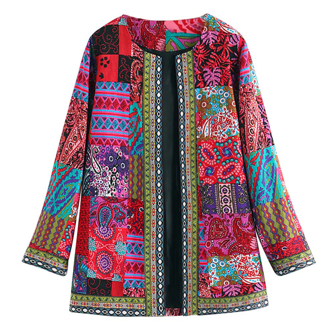 Linda - Cardigan patchwork elegant cu model complicat
