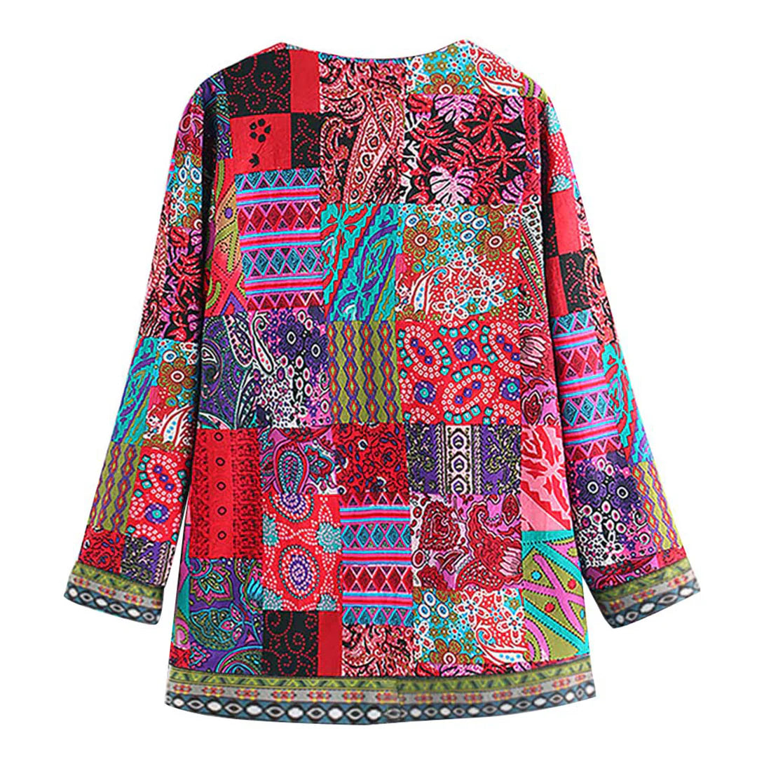 Linda - Cardigan patchwork elegant cu model complicat