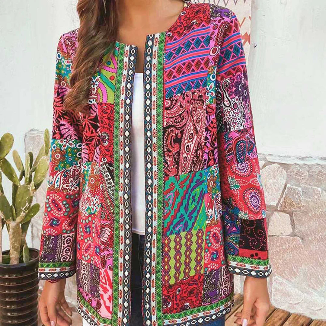 Linda - Cardigan patchwork elegant cu model complicat