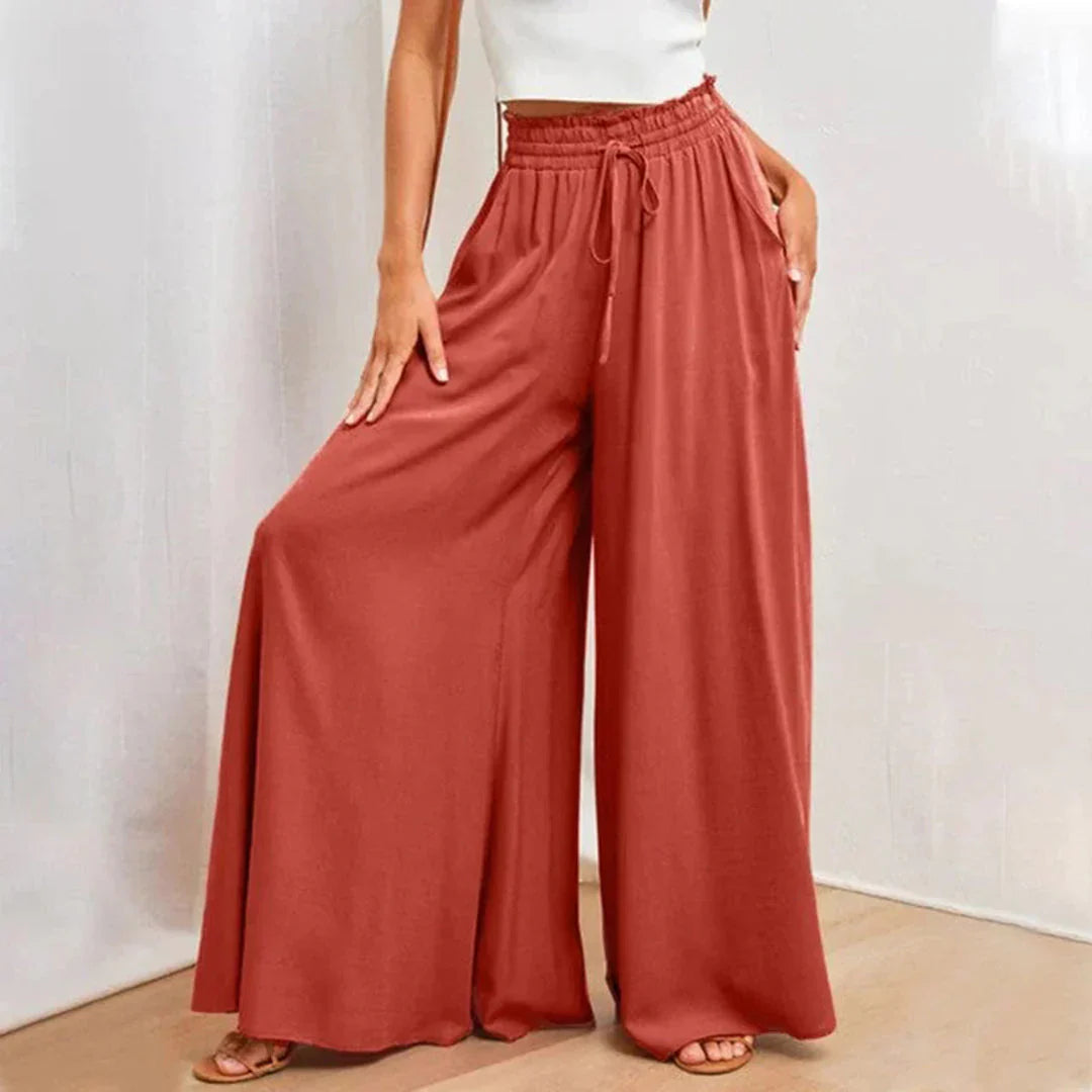 Mira – Trendy high-waisted palazzo pants with wide legs and loose fit