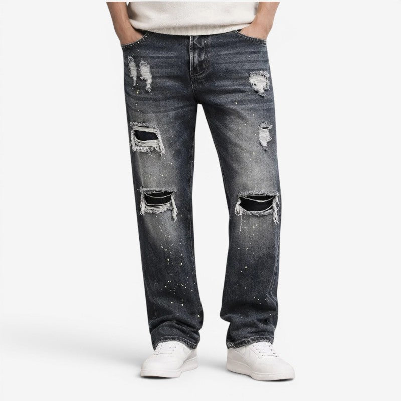 Pantaloni da uomo a vita alta e gamba larga