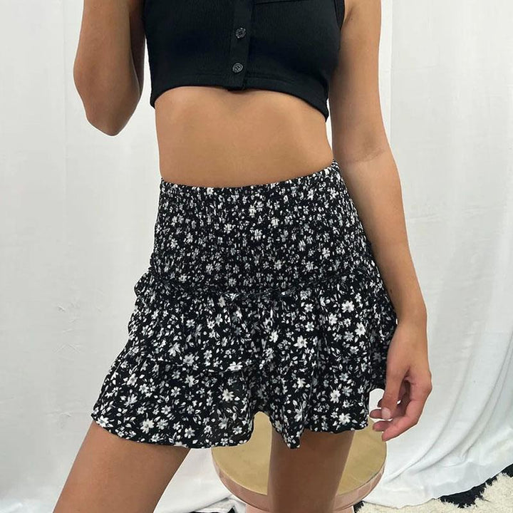 Isabela - Jupe midi élégante avec taille élastique et motif imprimé