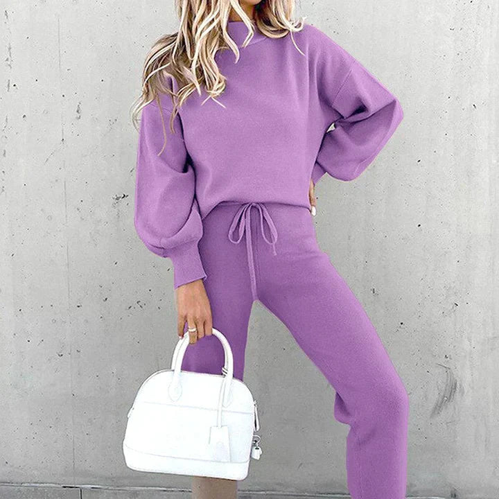 Lotte - Casual two-piece set with long sleeves and round neck