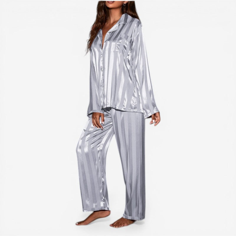 Button-Front Women's Pajama Set Long Sleeve