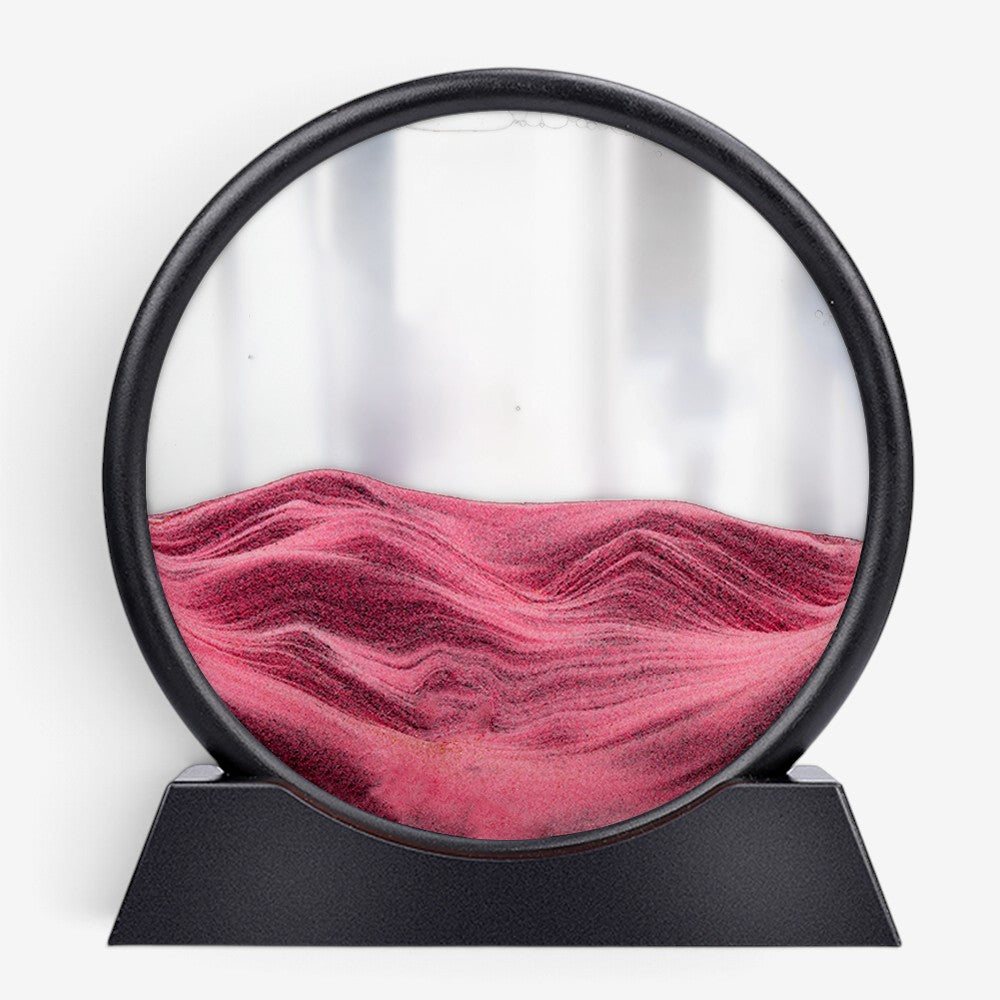 SandVortex - Quadro artistico di sabbia mobile 3D con cornice rotonda in vetro