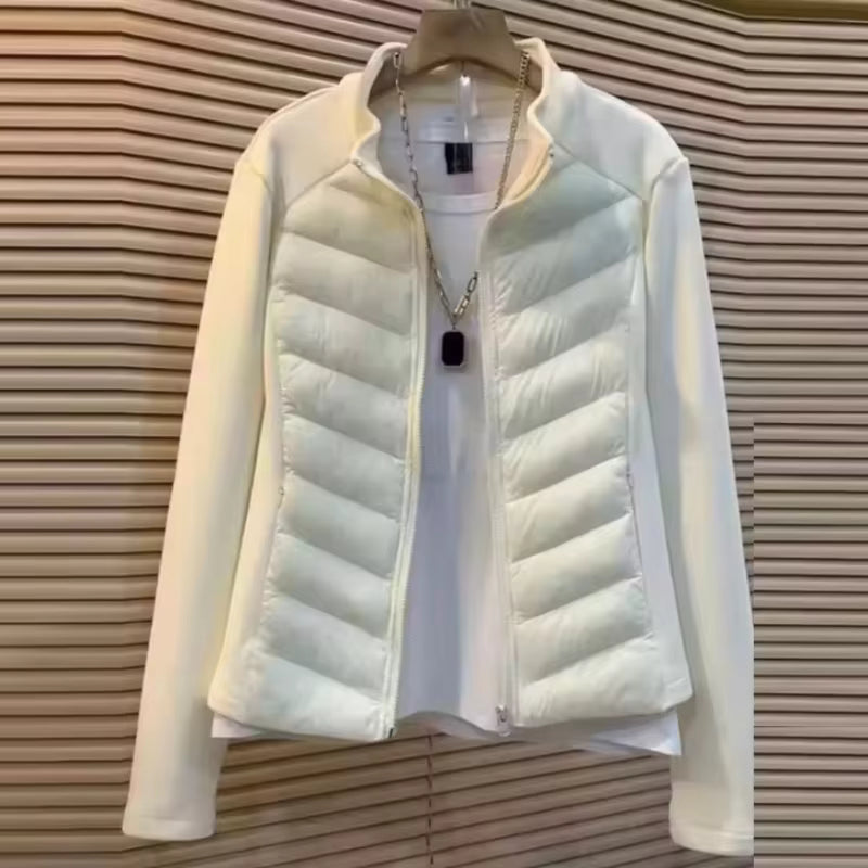 Puffify - Veste matelassée à motif chevrons avec capuche fixe
