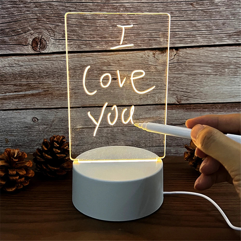 LumiScript - LED Acrylic Night Light with Transparent Message Board