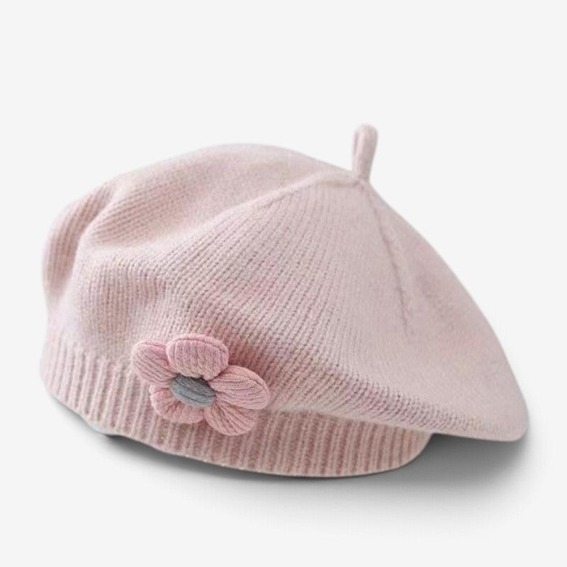 MiniFlora - Béret en tricot pour tout-petit avec motif floral