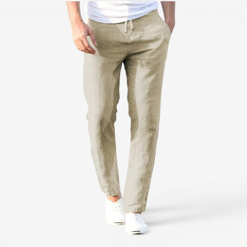 Men’s High Waist Wide Leg Pants with Drawstring Waist