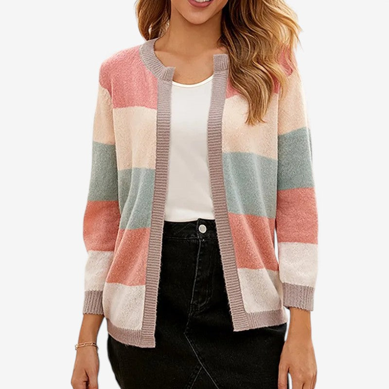 Annabelle – Cardigan a maniche lunghe con chiusura a bottoni e scollo rotondo
