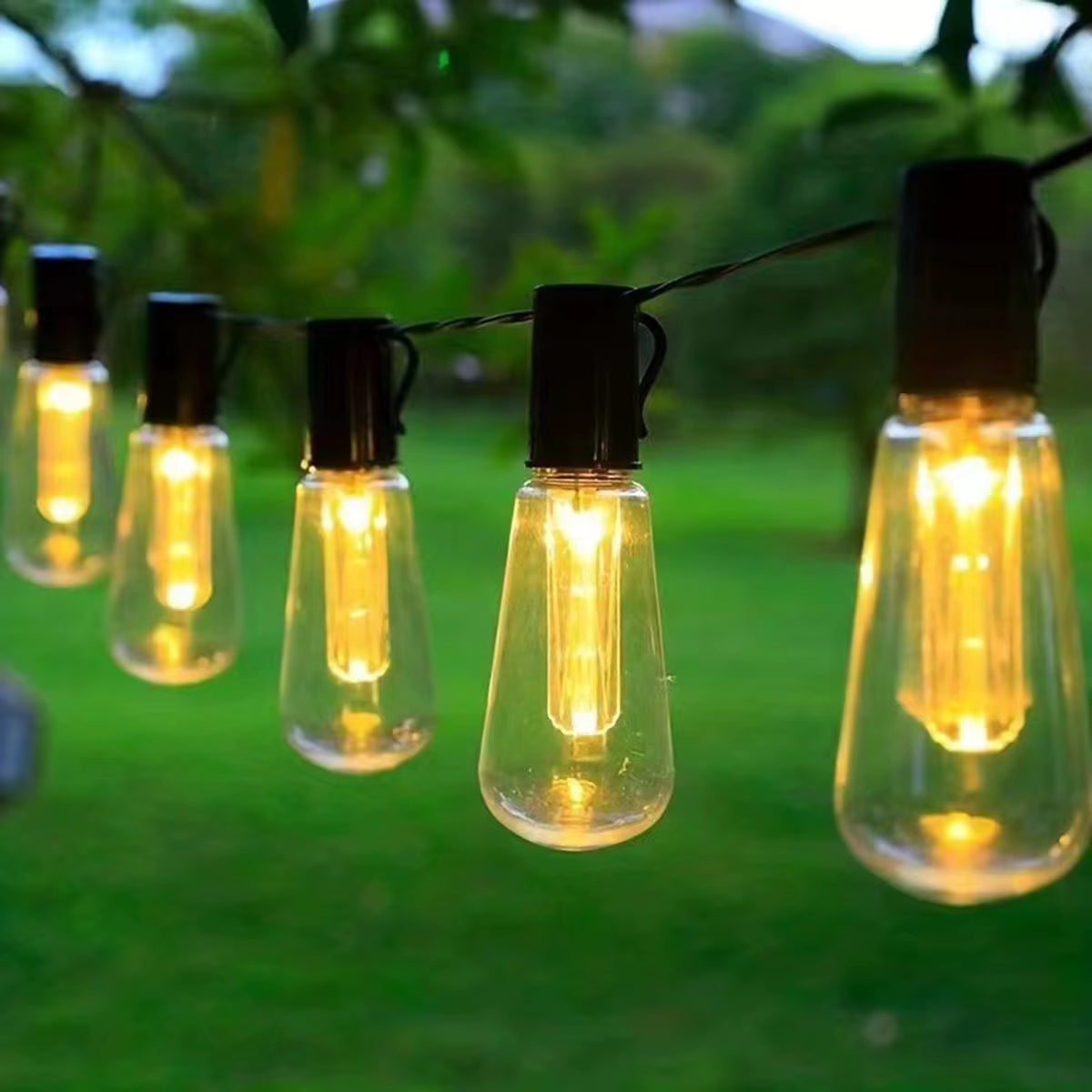 SolarHue - Guirnalda de luces LED solares con diseño retro