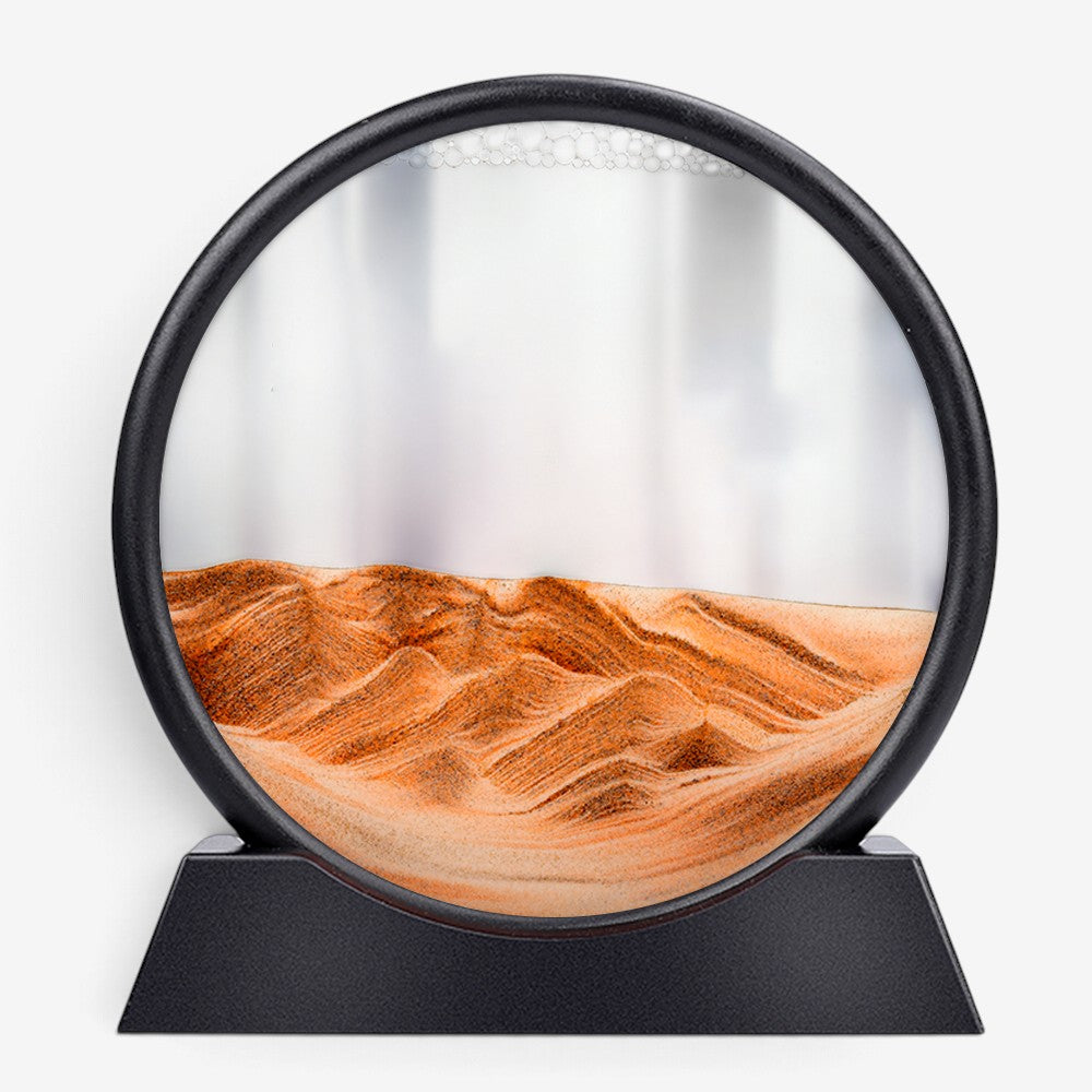 SandVortex - Quadro artistico di sabbia mobile 3D con cornice rotonda in vetro