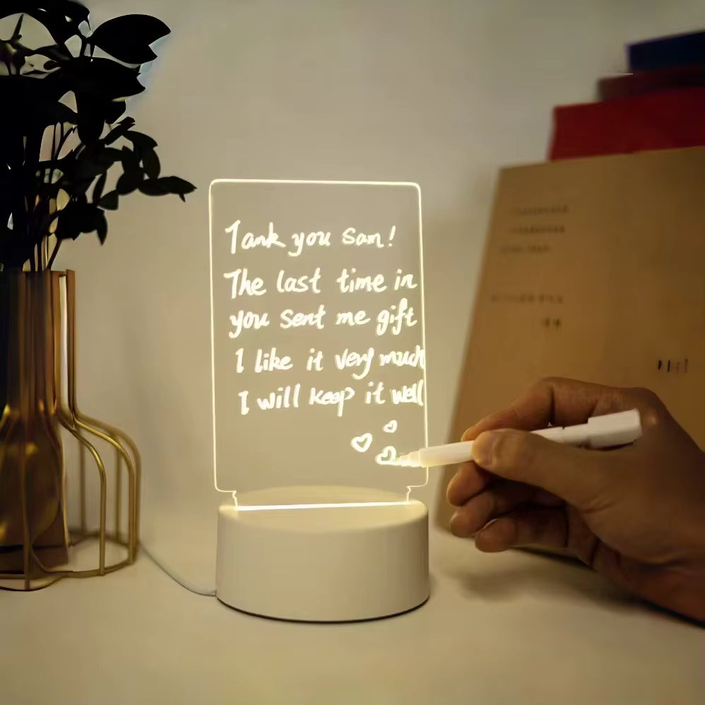 LumiScript - LED Acrylic Night Light with Transparent Message Board