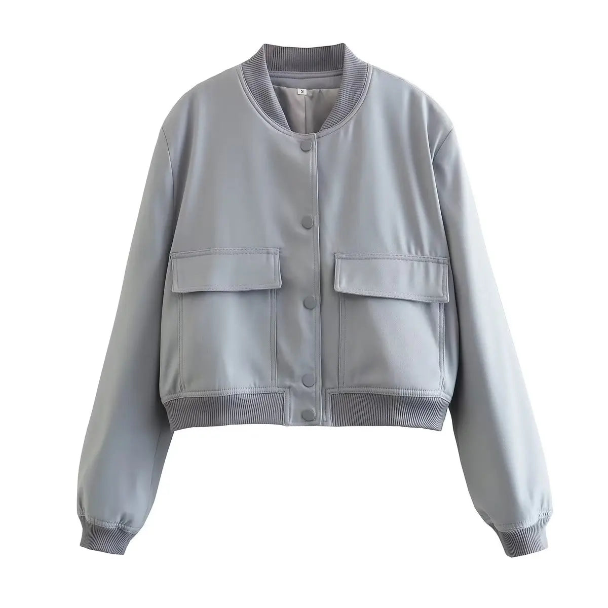 Anna - Trendy bomber bunda s výstrihom do V a praktickými vreckami
