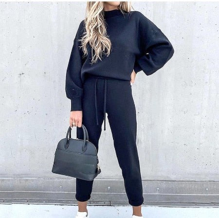 Lotte - Casual two-piece set with long sleeves and round neck