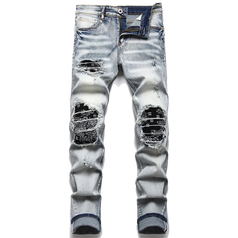 Ryder - Distressed Slim-Fit Jeans met functionele zakken