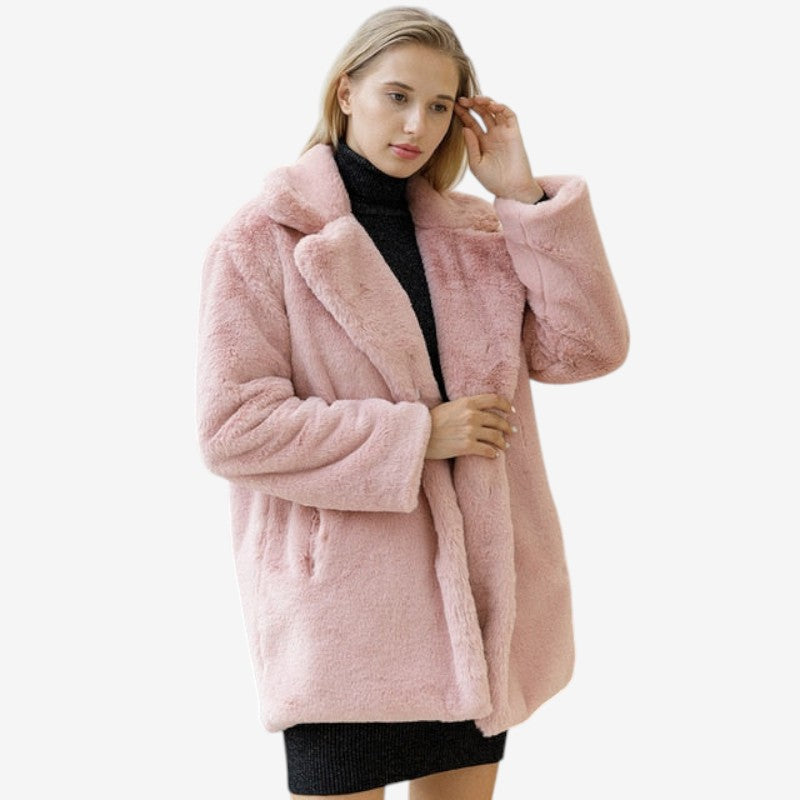 Emma - Jacket with Long Sleeves, Side Pockets, and Notched Collar