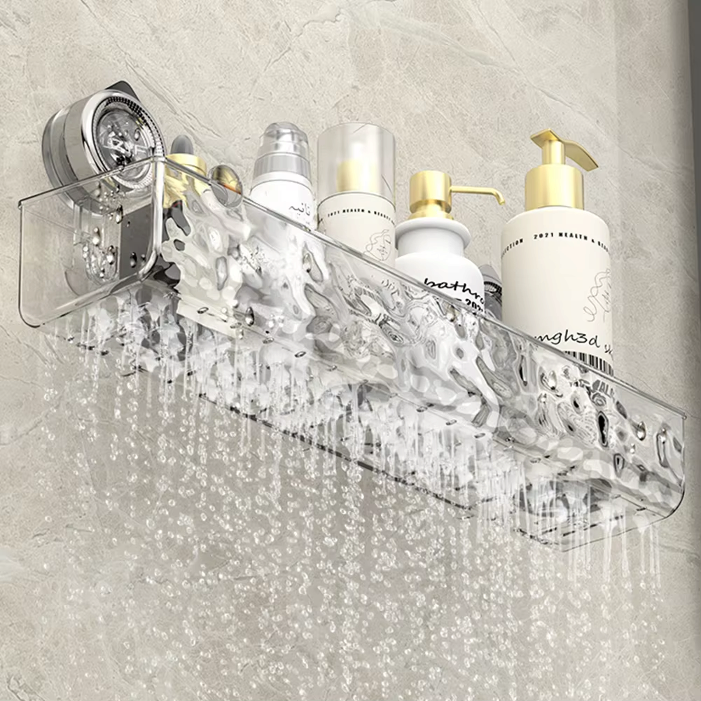 Splashhold - Mensola da bagno a due ripiani con fissaggio a ventosa