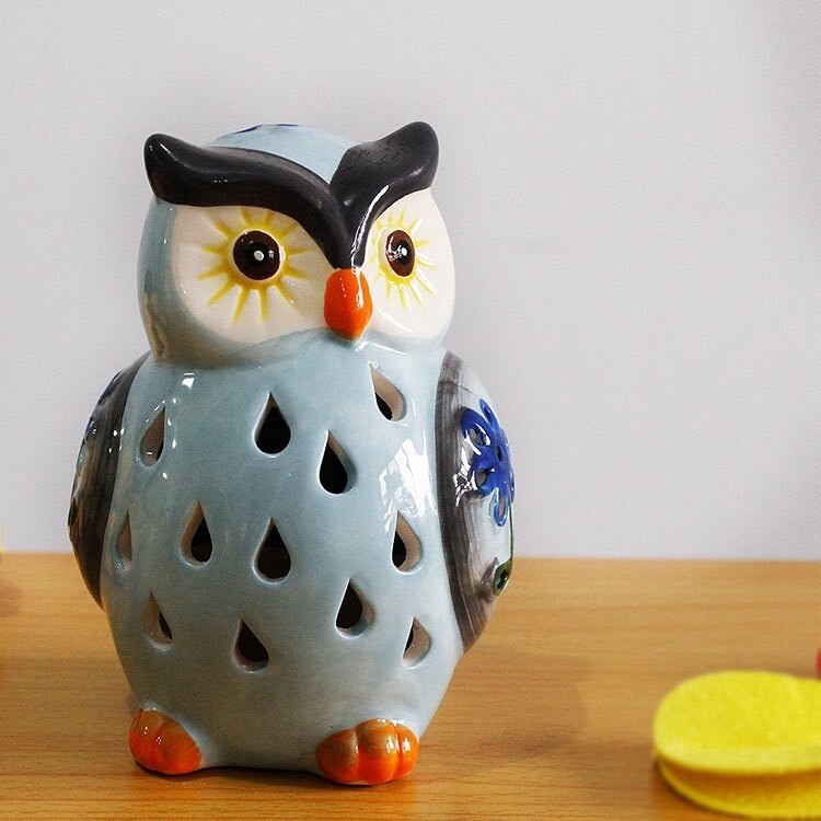 SolarOwl - Lampă ceramică solară de grădină cu LED dimabil