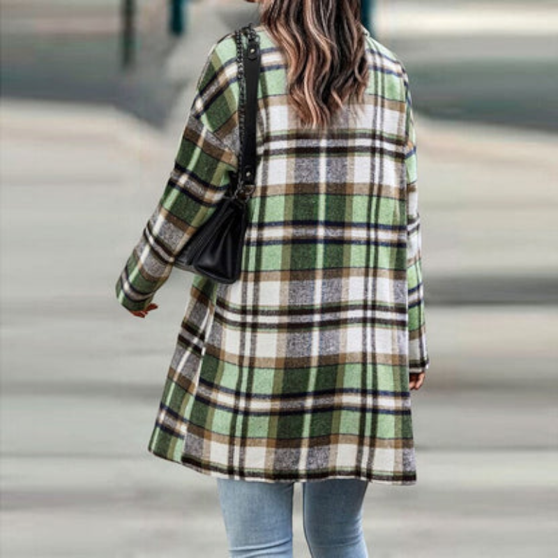 Veste à col plié pour femmes avec boutons