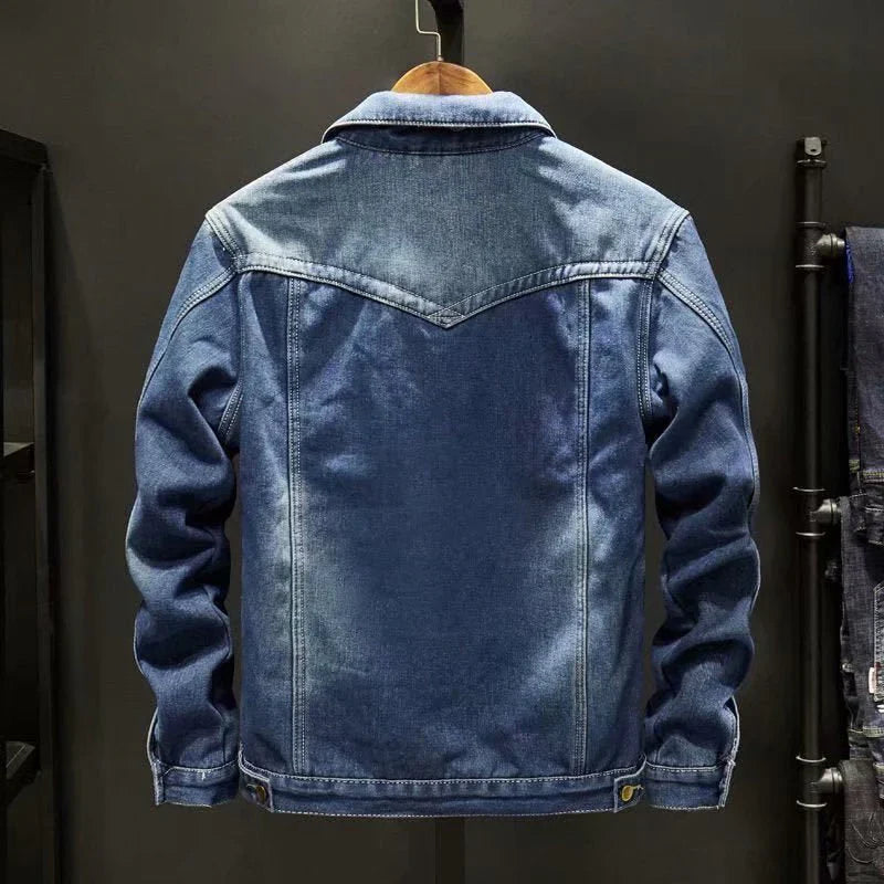 Jade - Geacă clasică de iarnă din denim pentru bărbați, pentru confort și stil