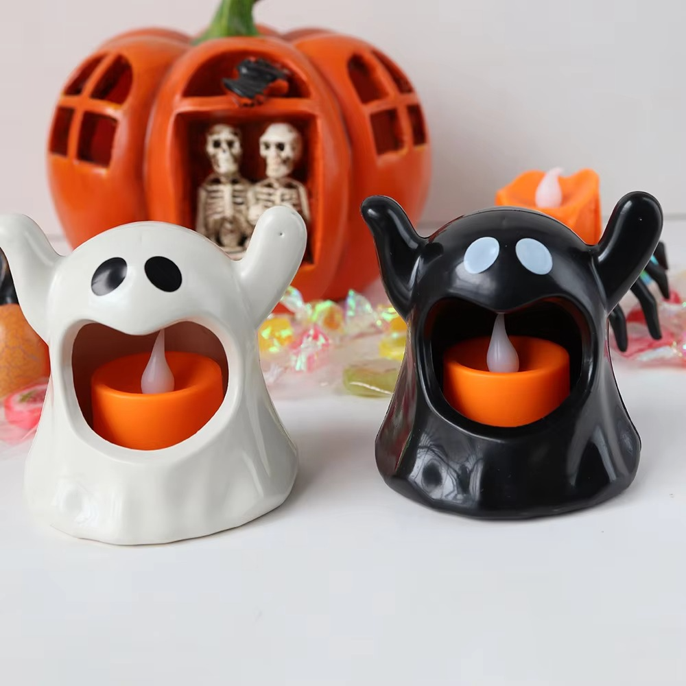 Halloween Ghost LED Lamp – Battery Operated Decoration