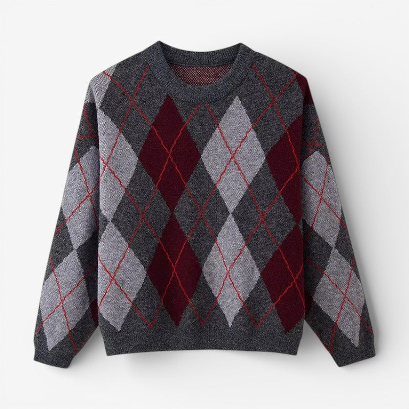 Beatrice – Long Sleeve Printed Sweater With Round Neck