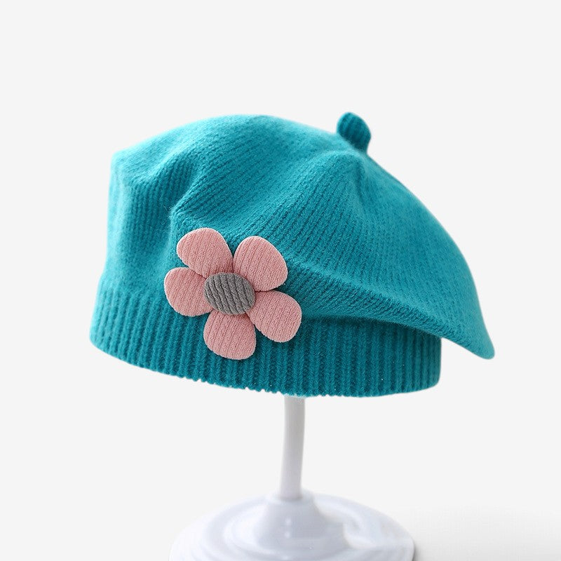 MiniFlora - Béret en tricot pour tout-petit avec motif floral