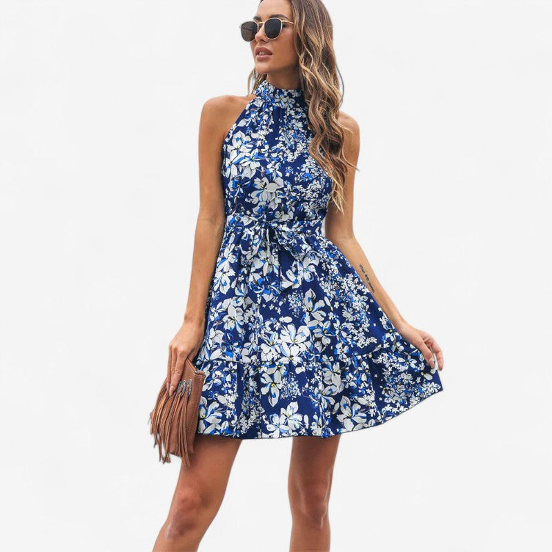 Taylor - Vestito senza maniche con collo halter e stampa floreale
