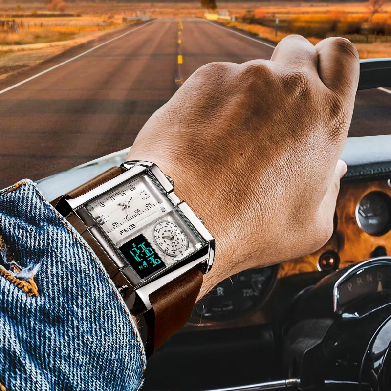 ChronoTwin - Reloj de doble movimiento con esfera extragrande de 50mm