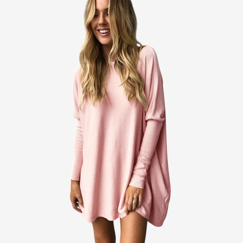 Maglietta a maniche lunghe da donna con scollo rotondo