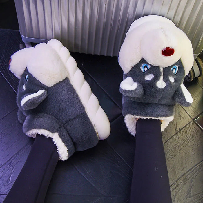 PawSnug – Gezellige huskypantoffels met schattig hondengezichtje en zachte pasvorm