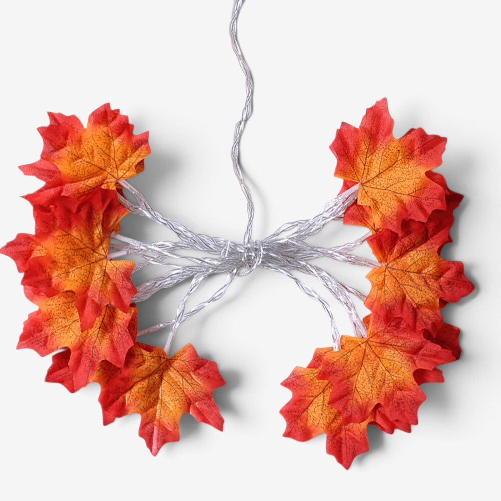 SpookyMaple - Halloween LED String Lights with Artificial Maple Leaves