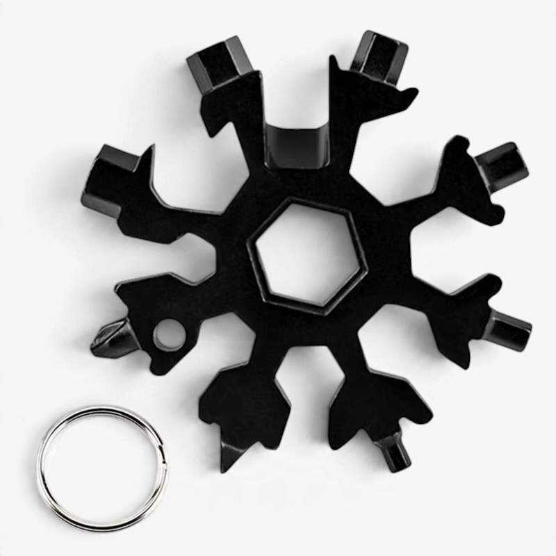 HexaFrost – 18-in-1 Snowflake Multitool Wrench with Hexagonal and Octagonal Features