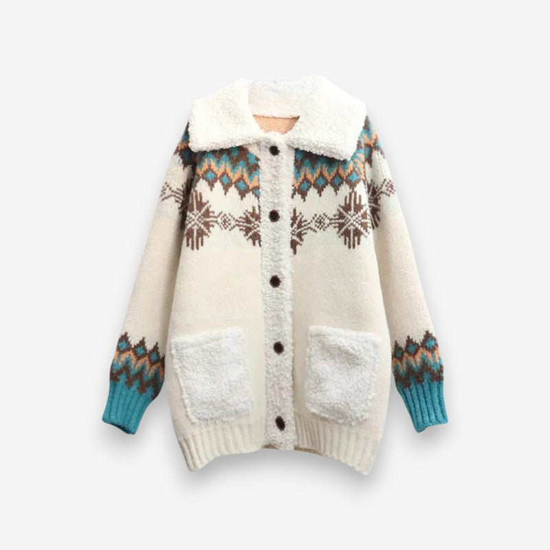 Matilda – Long Sleeve Printed Cardigan With Pockets And Buttons