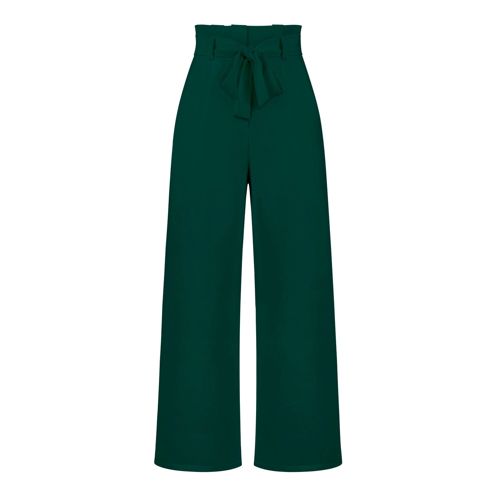 Isabella - Pantaloni classici ampi con vita alta e cintura a fiocco