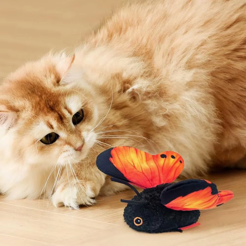 Juguete automático para gatos FlutterPaws con mariposa aleteante y sensor de movimiento