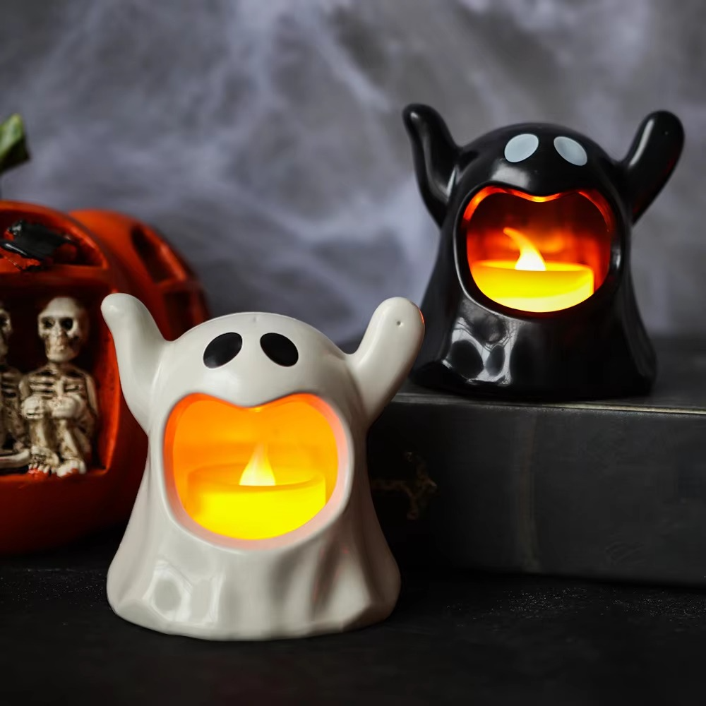 Halloween Ghost LED Lamp – Battery Operated Decoration